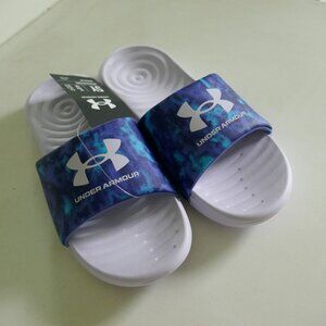 Under Armour purple and blue sport slides kids size 5
